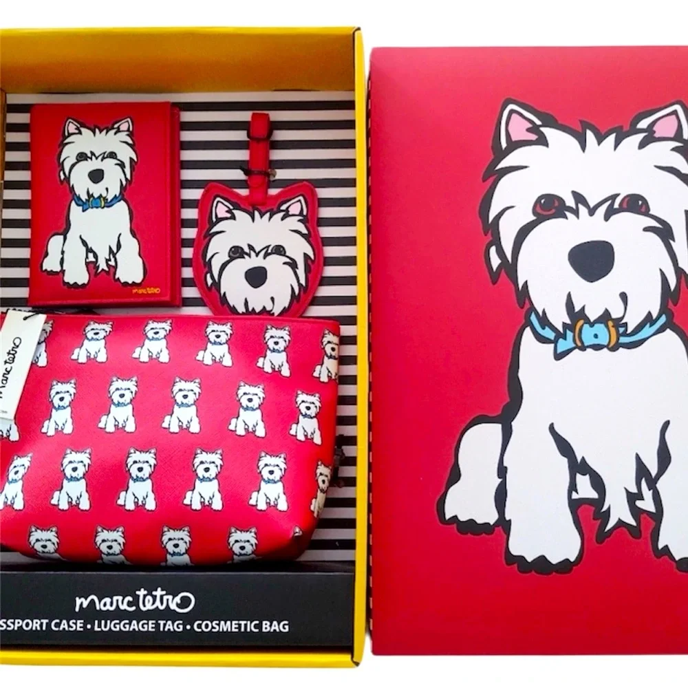 NWT Marc Tetro 3-Piece Gift Set – Cosmetic Bag, Luggage Tag & Passport Holder